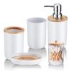 Bathroom Accessories Set - with Trash Can Toothbrush Holder Soap Dispenser Soap and Lotion Set Tumbler Cup