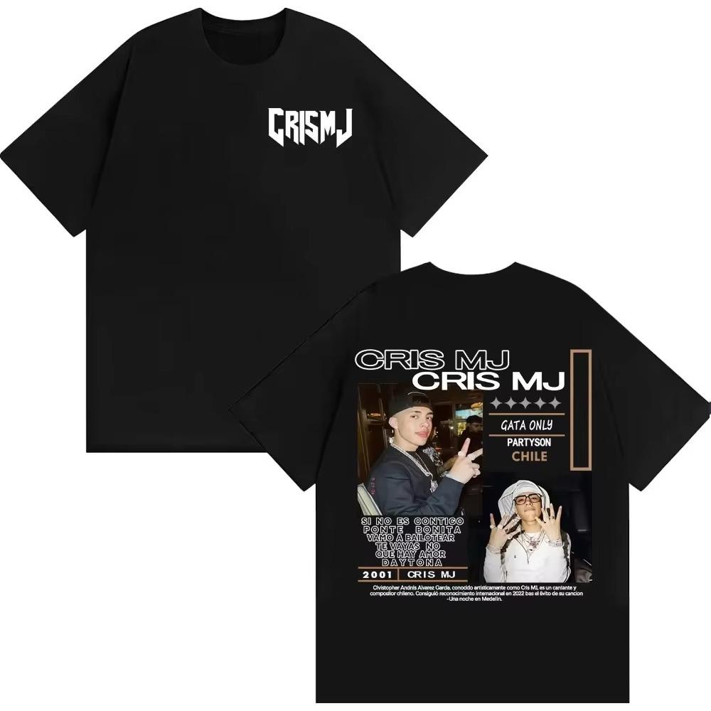 Rapper CRIS MJ Tour Album 2026 Magliette Grafiche Uomo Donna Vintage Anni '90 Hip Hop Street T-shirt Casual Maschile Pura Cotone T-shirt