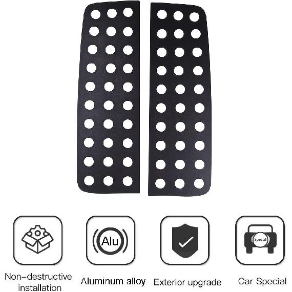 PIUGILH Car Rear Window Glass Panel Cover Decal, Car Rear Window Glass Panel Trim for Hummer H3 2005-2009, 2Pcs (Honeycomb Deco)