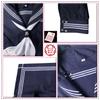 [FULL CHECK] Sailor Suit, Authentic School Uniform Costume with Pleated Skirt (XL, Navy Blue (Long Sleeve Top + Scarf + 80cm Skirt))