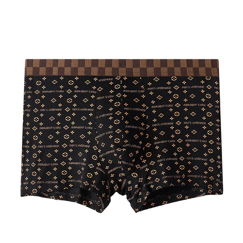 Large Size Men'S Panties Modal Boxers Mid-Rise Boys' Quad Pants Printed Men'S Shorts