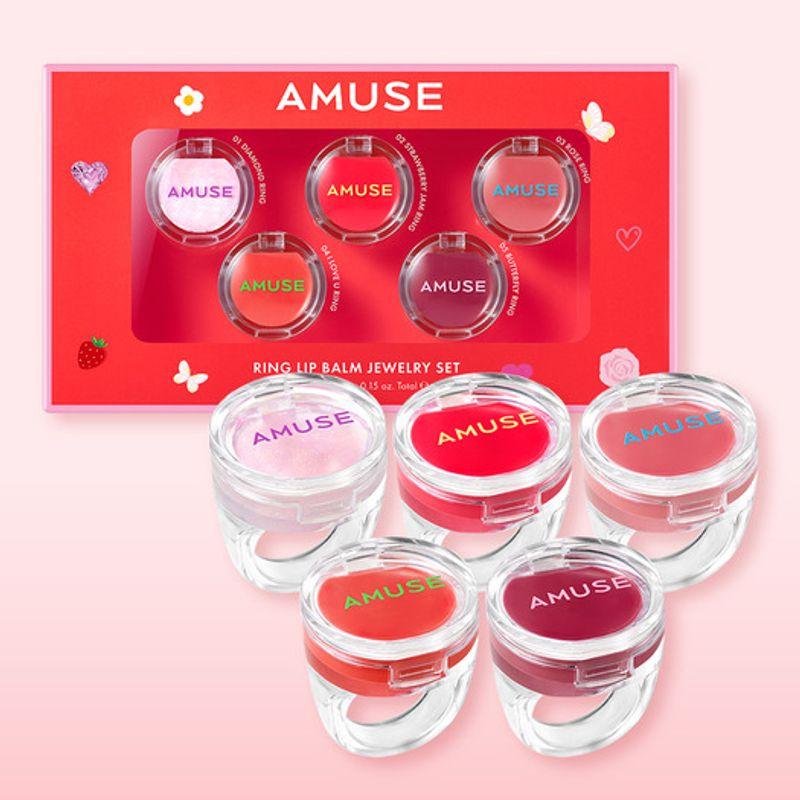 

[5-piece set/NEW] Amuse Ring Lip Balm Jewelry Set Ring Lip Balm Set (5 pieces)