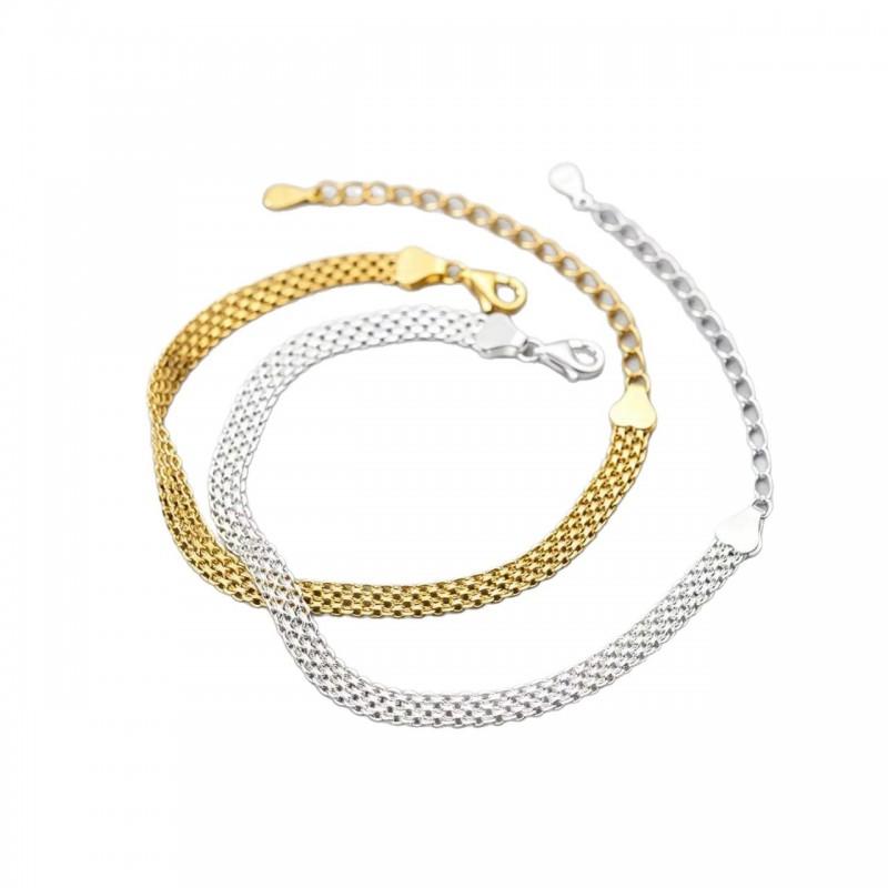 Sterling Woven Lace Mesh Bracelet Women Elegant Vintage Royal Style Delicate Luxury Accessory