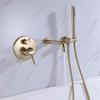 Brushed Rose Gold Bathroom Bathtub Mixer Set Hot and Cold Brushed Gold Bath Shower Faucet Wall Mounted Bathtub Shower Faucet Set