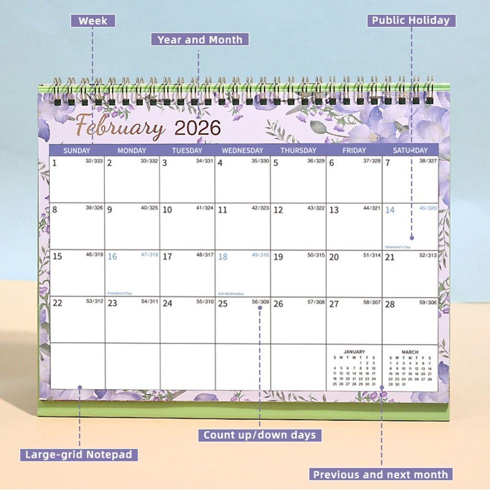 Creative 2026 Desktop Calendar Thick Paper Annual Schedule Organizer  School Office Supplies