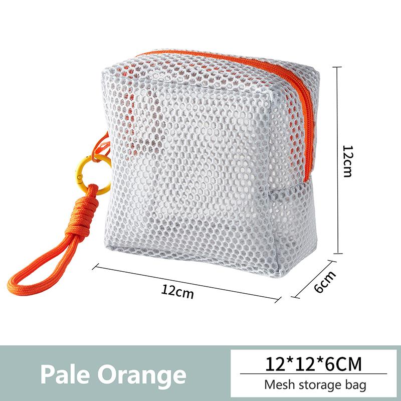 Portable Mesh Cosmetic Bag Dopamine Color Storage Makeup Case Women Mesh Toiletry Storage Pouch Organizer Sundries Storage Bag
