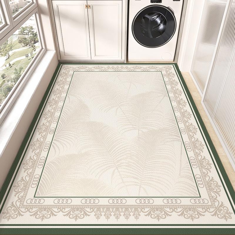 

PVC Balcony Mat Geometric Print Kitchen Floor Mats Waterproof Non-slip Rug Leather Soft Wear-resistant Carpet Home Decor 1pc 50x80cm
