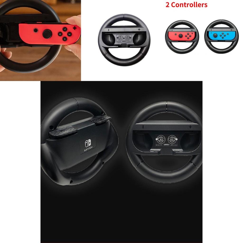 Dual Pack Joy-con Ns Racing Wheel Grips For Nintendo Switch Ideal For Mario Kart 8 Fun