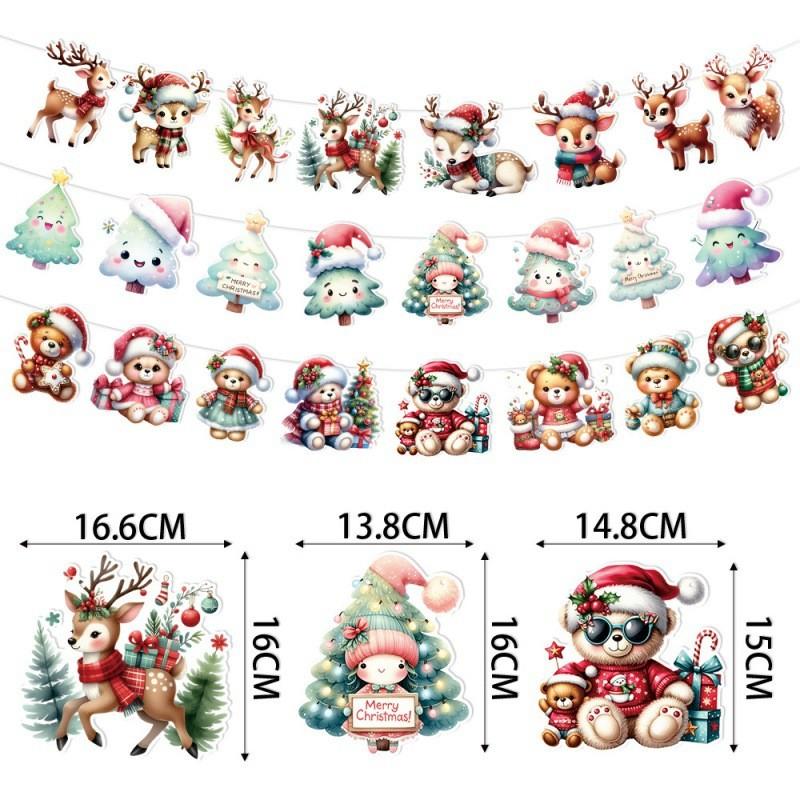 Christmas Year New Party Reindeer Banner Ribbon Holiday Decoration Supplies
