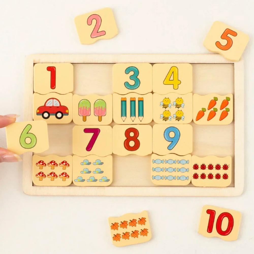 Kids Number Animal Cognitive Matching Puzzle Montessori Concentration Memory Training Wooden Educational Toys for Children