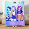 K-POP Anime Girl Group Vier Jahreszeiten Weiche Warme Decke Ganzjahres Dick Gestrickt Polyester Tagesdecke für Bett, Camping, Reisen Perfektes Geschenk