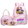 K-Pop Anime Girl Group Themed Backpack Set With Lunch Bag Pencil Case School Kids Oxford Fabric Lightweight Ergonomic Design