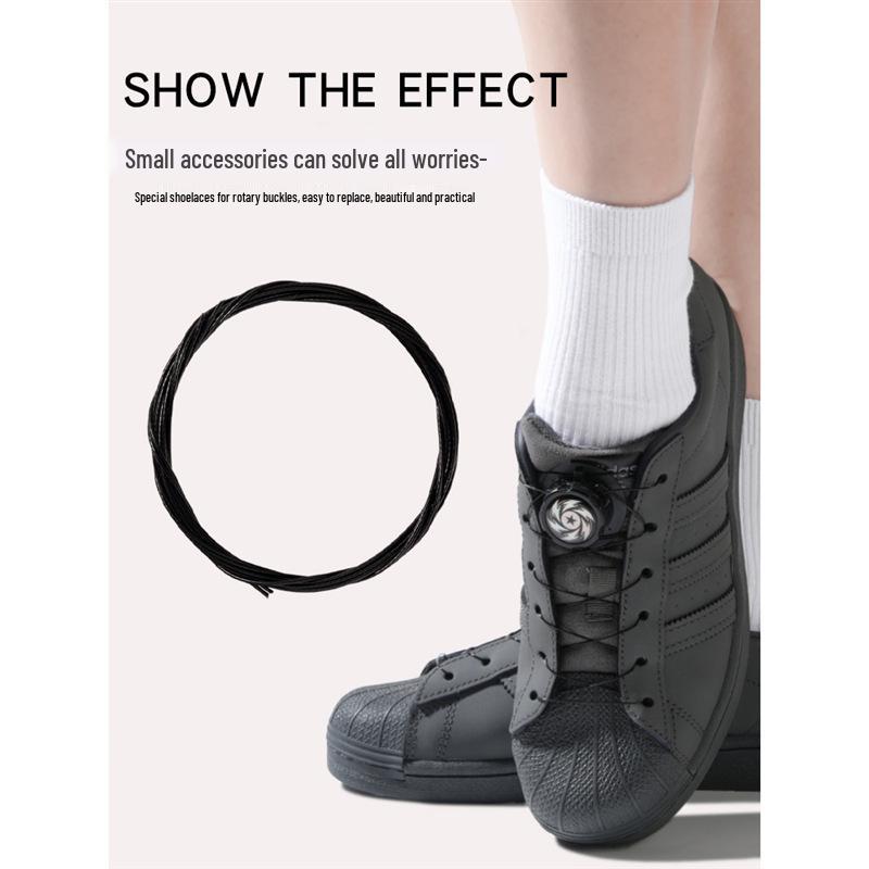 Rotating Button No-Tie Steel Wire Shoelaces for Sneakers and Football Shoes