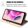 Hülle für Xiaomi Redmi Note 12S, Stoßfestes Etui in Lederoptik mit Kartenfach und Standfunktion Gold (nicht für Redmi Note 12)