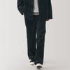 MUJI Men's Kapok-Blend Corduroy Wide Pants (AE0XXA4A) Black, Size S