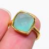 Aqua Chalcedony Gemstone Handmade 925 Sterling Silver Jewelry Ring Size 4.5 GK-7009