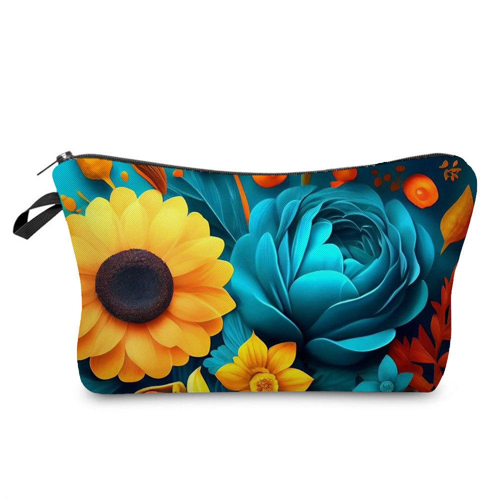 Women Flower Print Cosmetic Bag Toiletries Organize Travel Storage Case  6394 CLE