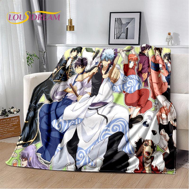 Gintoki Kagura Gintama Anime Soft Plush Blanket,Flannel Blanket Throw Blanket for Living Room Bedroom Bed Sofa Picnic Cover Kids