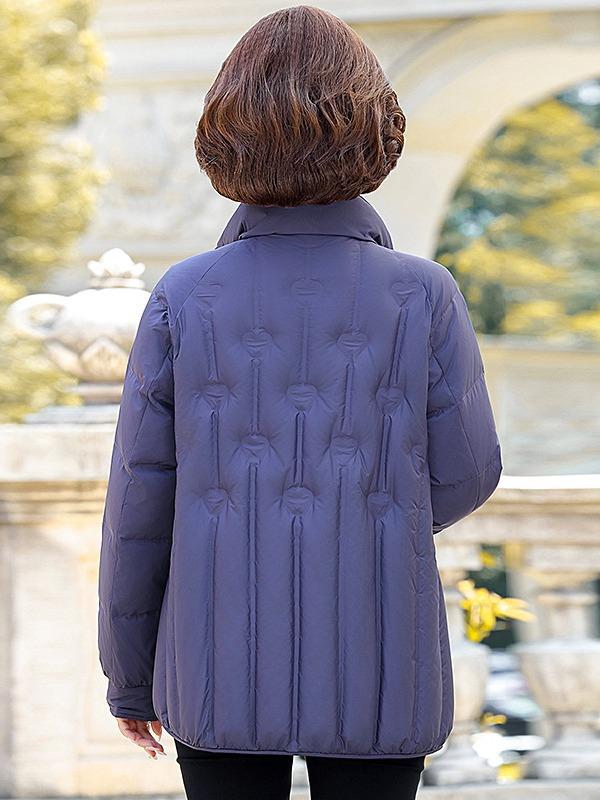 Down jacket female middle-aged and elderly mother winter clothing embroidery foreign gas thickened warm grandma white duck down stand-up collar jacket