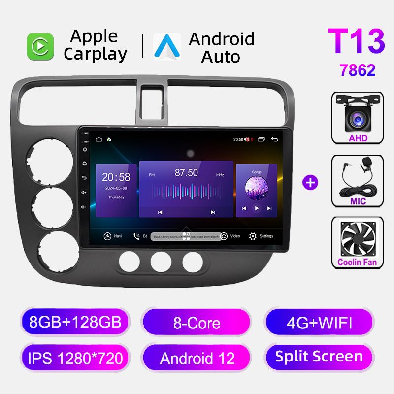 Android Car Radio For Honda Civic 2000-2006 Auto Stereo Multimedia Video Player Wireless Carplay GPS Navigation Autoradio WIFI