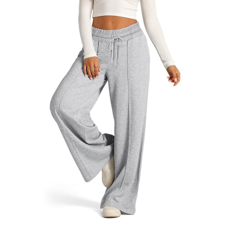 Pantaloni casual a gamba larga con vita e tinta unita, modello tie-dye, da donna, autunnali e invernali