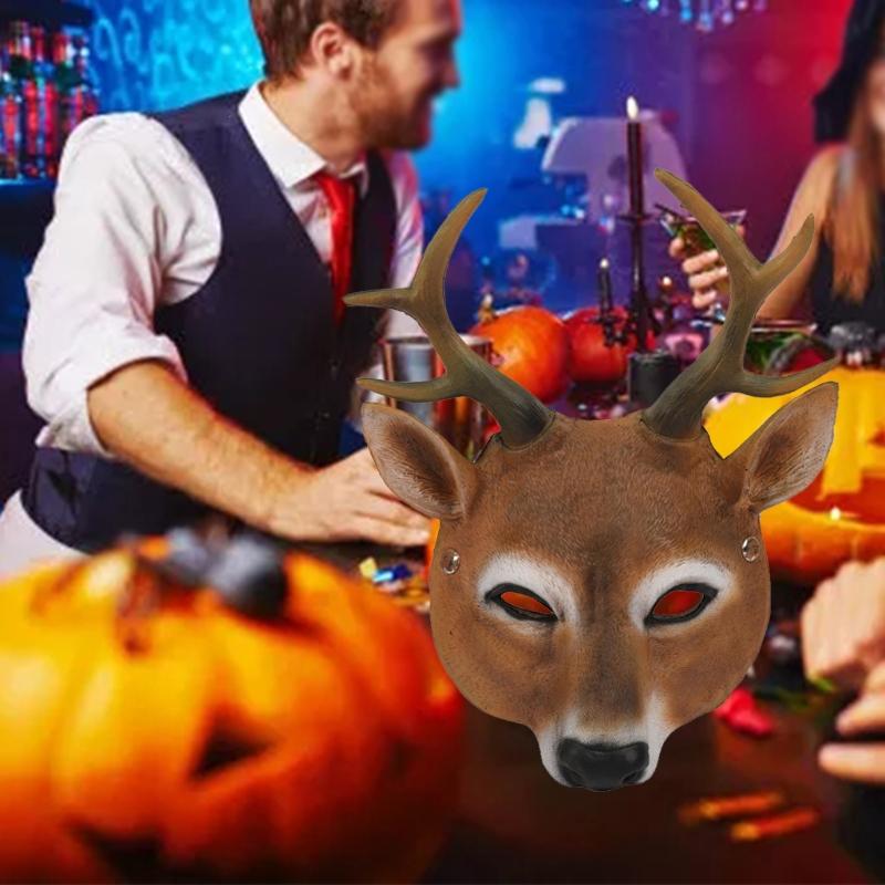 Halloween Christmas Deer Dress Up Party Props Mask Halloween Carnival Party Bar Nightclub Costume Half Face Cosplay