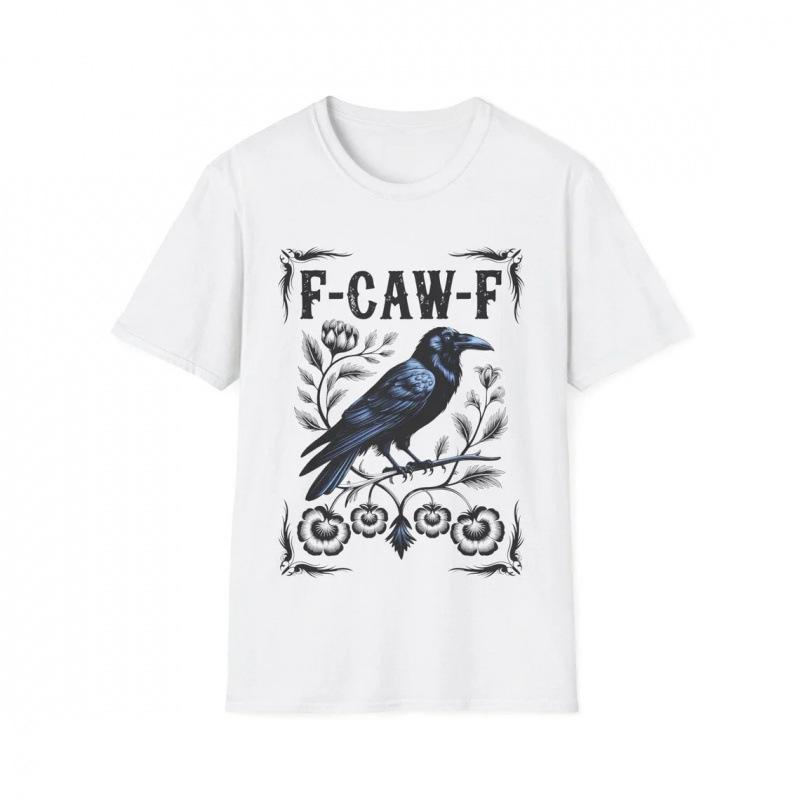 Fashion Women s T-Shirt F-Caw-F Crow Halloween T-Shirt Swearing Raven S