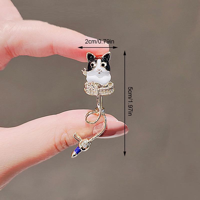 

Women s Anti-Slip Breastplate Golden Sakura Dog Brooch High-End Blouse Pin Accessories Mini Ornament Collar