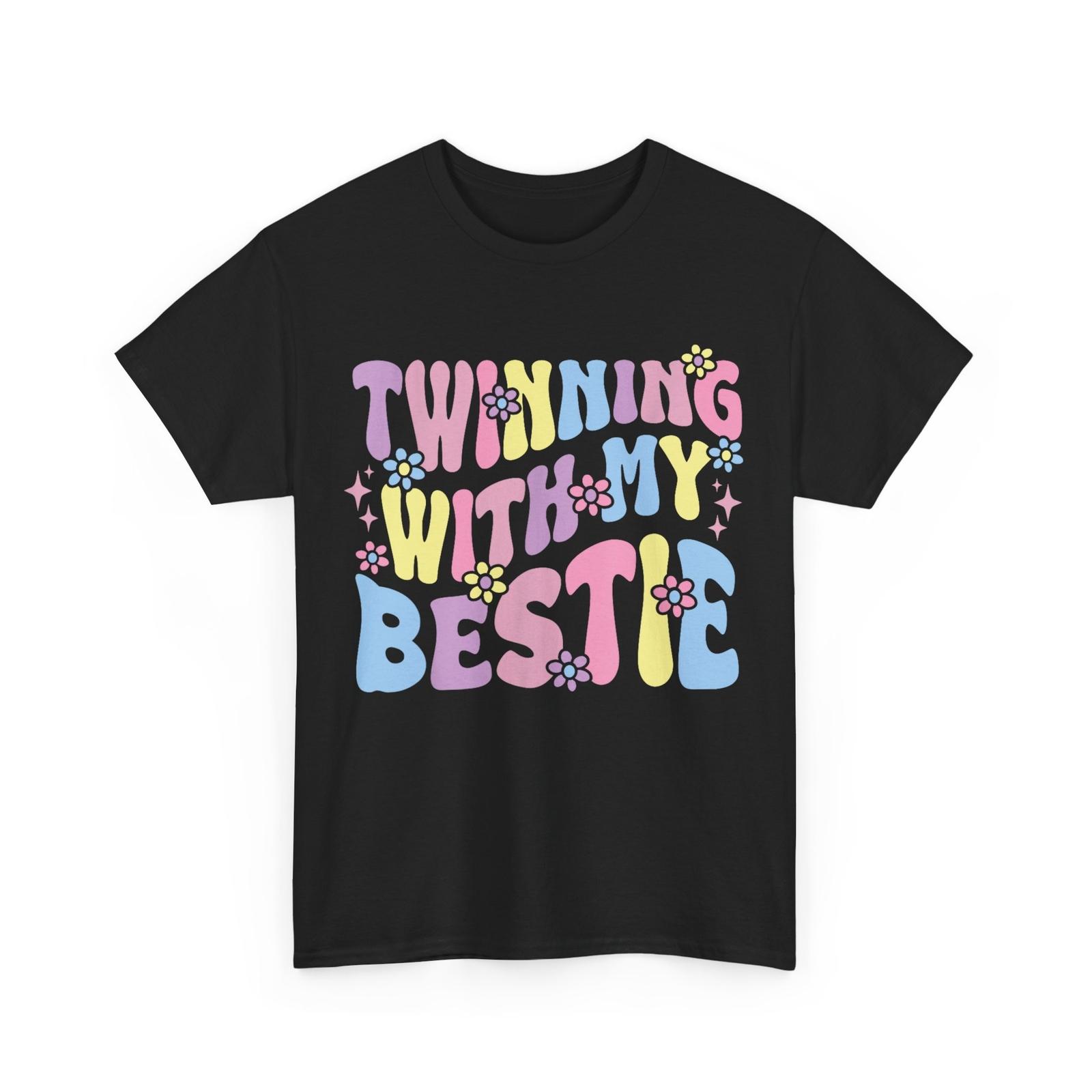 Spirit Week Girls T-Shirt Mens Womens Tees Top, Twinning With My Bestie Groovy Shirt S