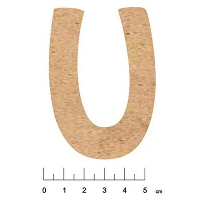 Země & Bois Créations - Lepicí dřevěná písmena z MDF 7,5cm Písmeno U