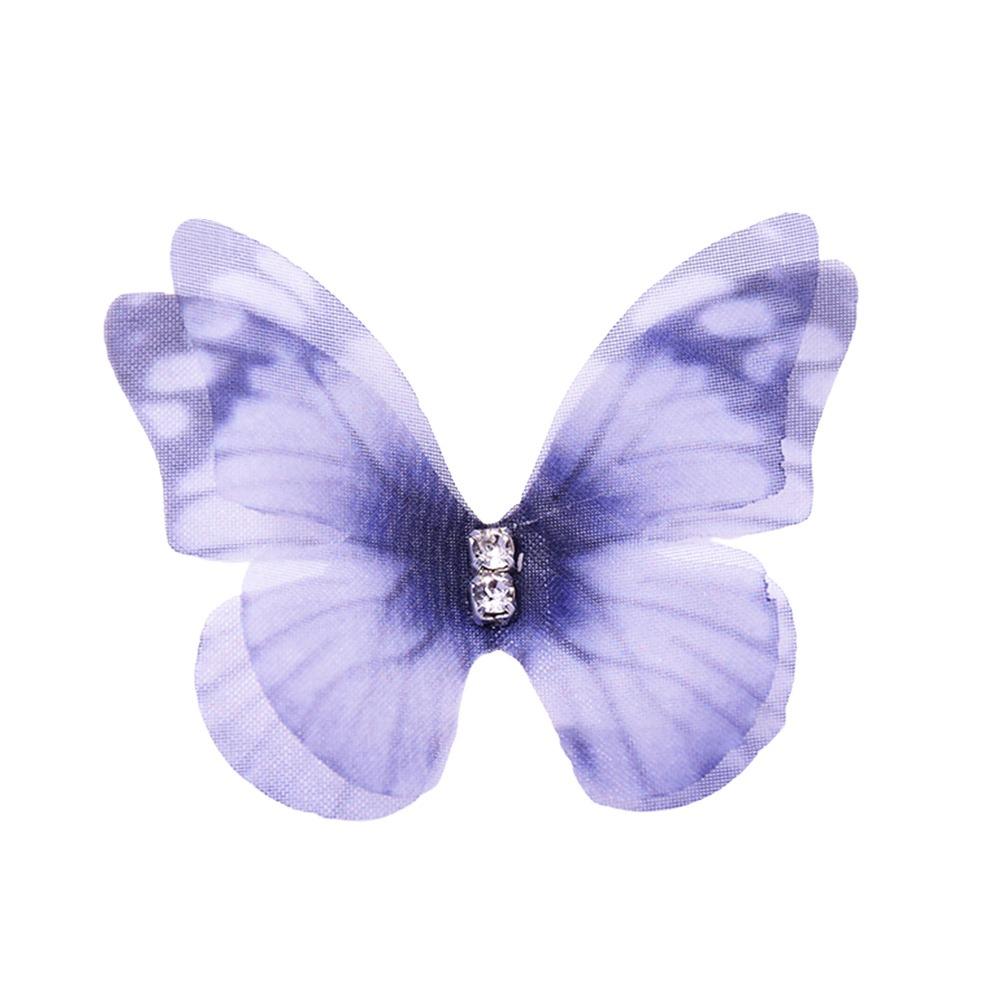 3D Organza Fabric Appliques Double-layer Handmade Chiffon Embroidered Patches Gradient Color Simulation Mesh Patch