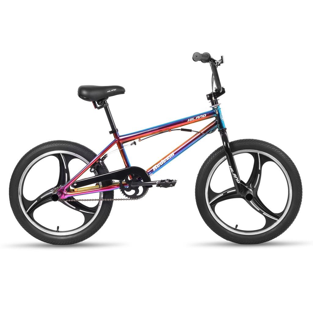 Hiland 20 Inch 3 5 Spoke Kids BMX Bike for Boys Girls Ages 5-12, 360 Degree Rotor Freestyle, 4 Pegs Single Speed Kid’s BMX