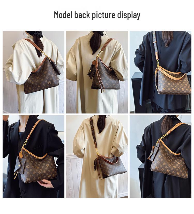 Retro Klasická Monogramová Kabelka do Podpaží: Evropský a americký styl