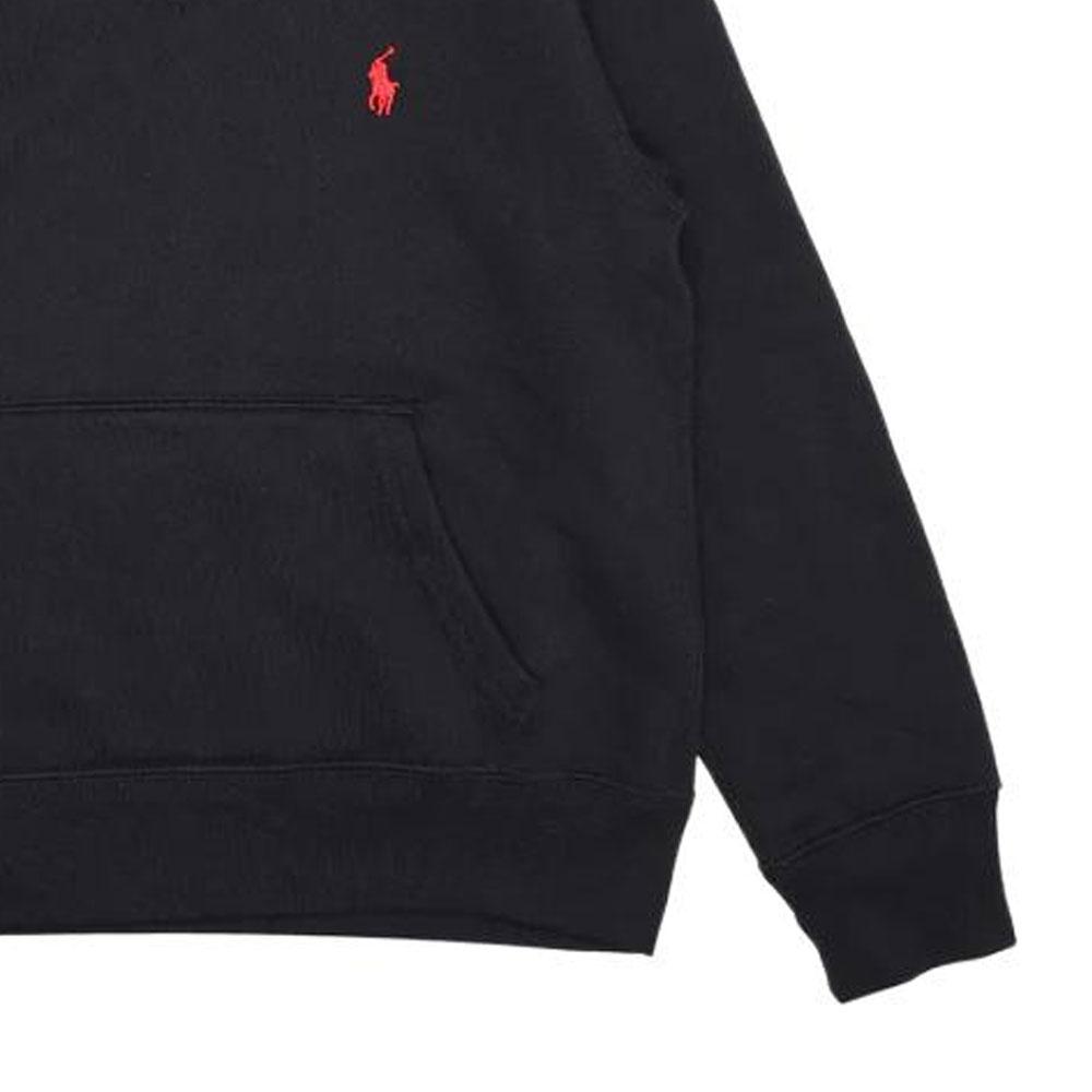 Polo Ralph Lauren Hoodie Logo Embroidery Solid Color Pullover Kids Hoodies Black 323749954-001