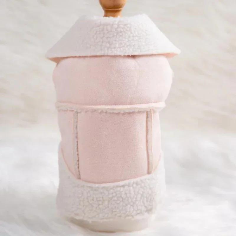 Зимняя собачья жилетка-куртка для Померанского шпица, Ши-тцу, Мальтийской болонки, Бишона, Пуделя, Шпица, Шнауцера, Таксы, Одежда для собак, Наряд для питомца XS（old） розовый