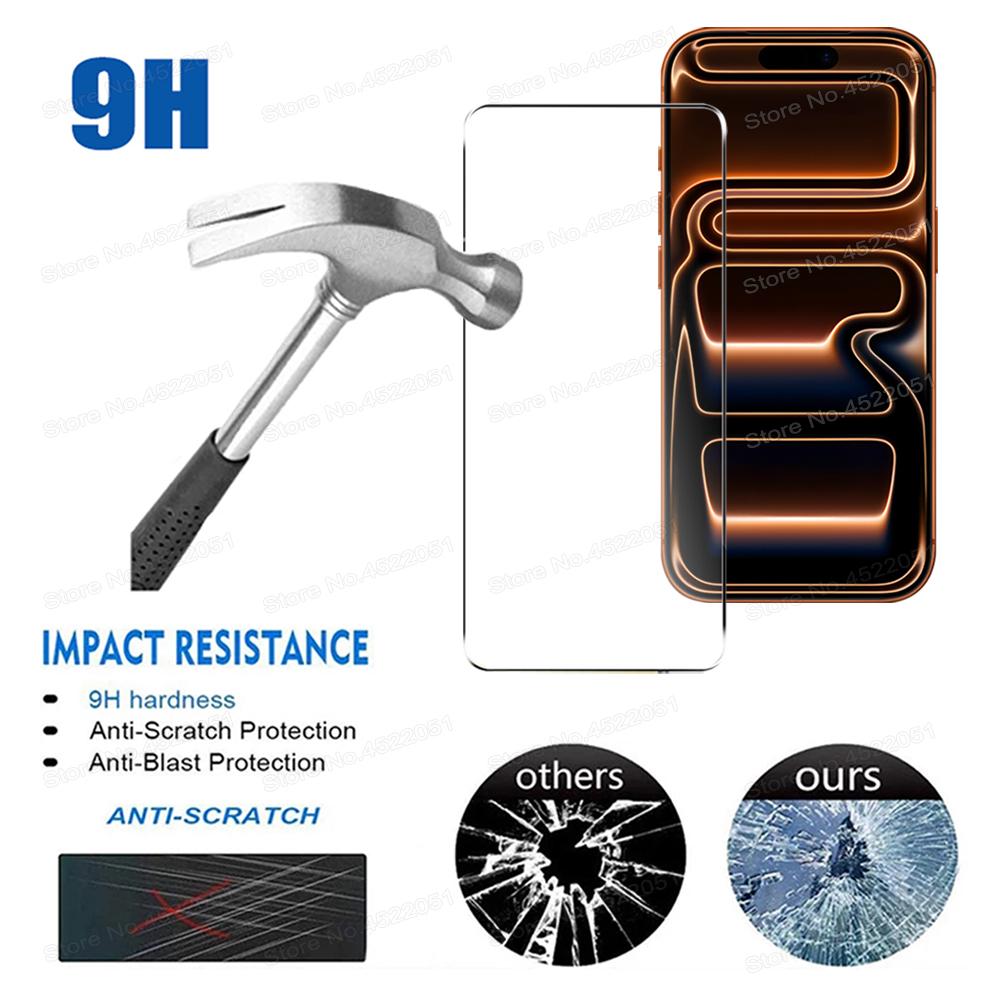 4 Pçs Protetor De Tela De Vidro Temperado Para Iphone 17 16 15 14 13 12 11 Pro Max Plus Mini Xs Xr Ar 16e Película Protetora De Vidro Transparente