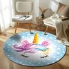Free Shipping! Magical Unicorn Starry Kids' Room Rug All Seasons Mats Round Carpet for Home Sofa Bedroom, Gift