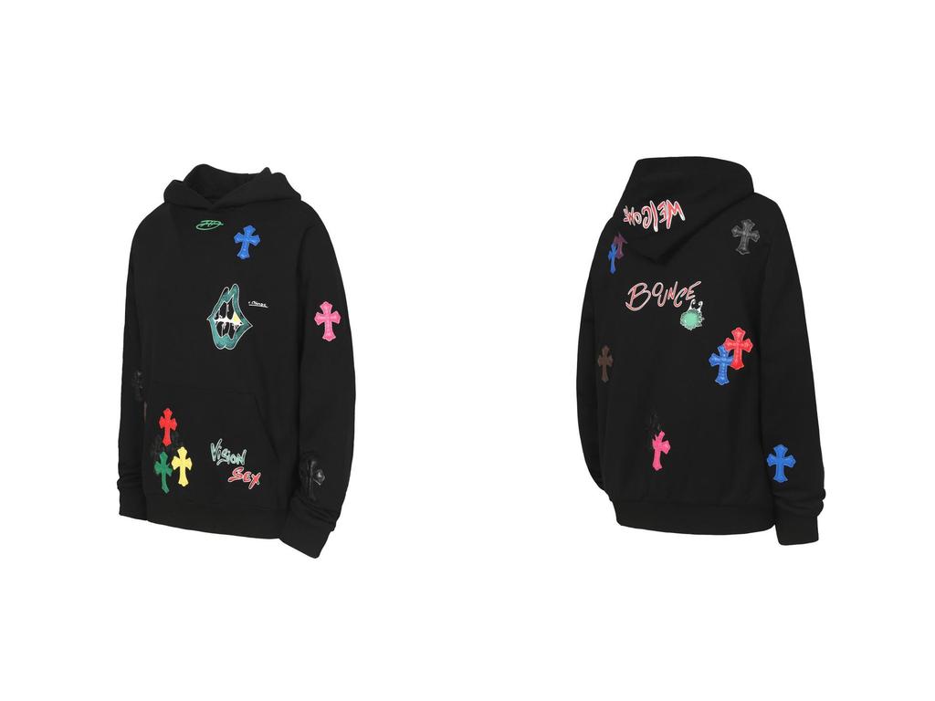 Unisex Autumn/Winter Horseshoe Hoodie with Sanskrit Print - European & American Trend