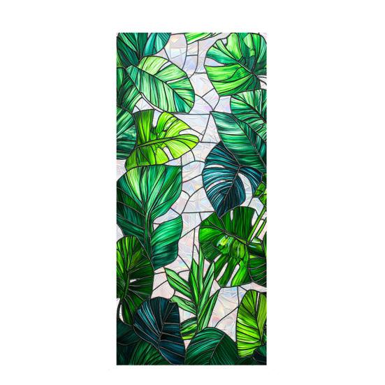 Window Privacy Film Stained Glass Floral Decorative Window Clings Colorful UV Blocking Static Glass Decals for Bedroom Living Room