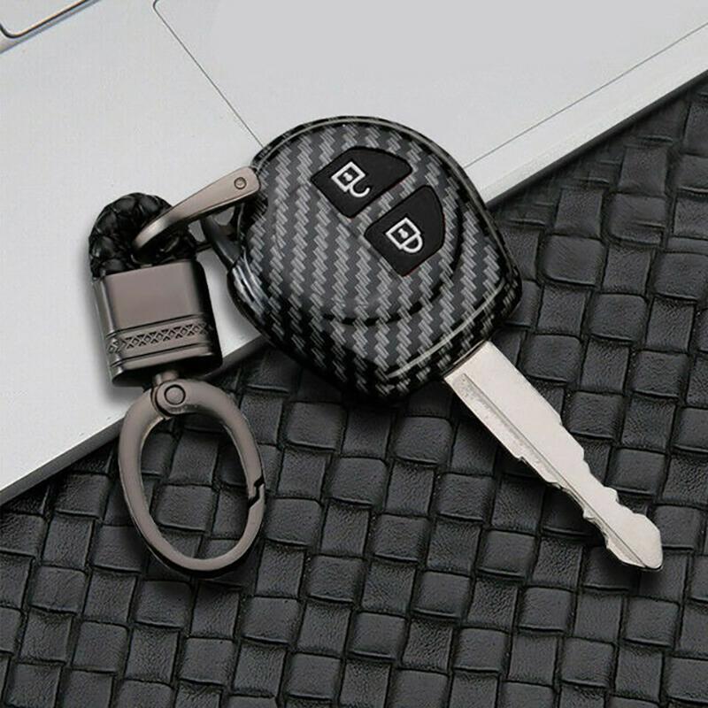 2 Button Remote Carbon Abs Key Case For Suzuki Sx4 Swift Grand Vitara Liana Keychain Cover Car Accessories