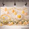 2D Yellow White Smiling Daisy Photography Background
