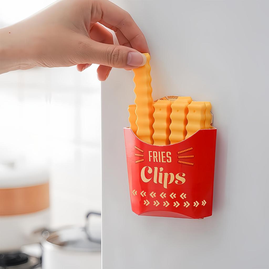 Magnetic snack sealing clip can seal food bag yellow 12PCS