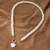 Light Luxury Pearl Bracelet Necklace Set Alloy Love Collarbone Chain Love Pendant Necklace Set