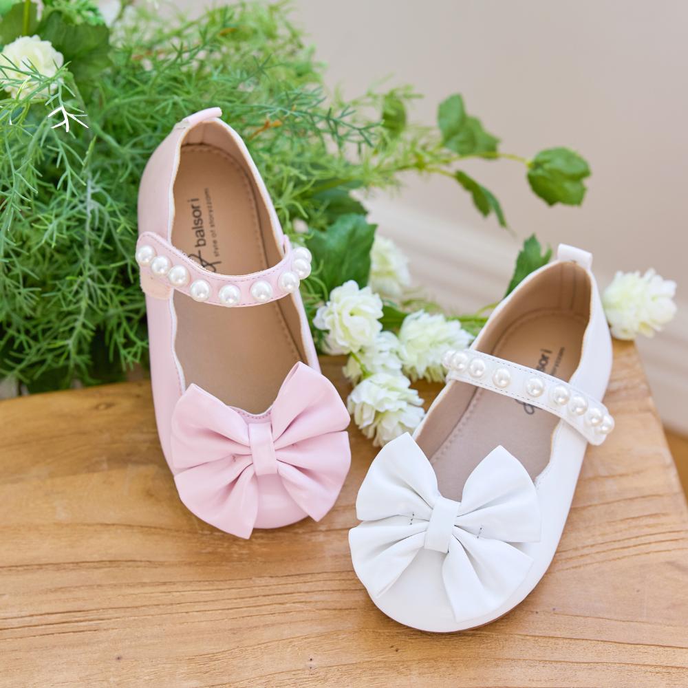 [Babyzzam] Girls' Milky Pearl Flats Pink [BB463-10009]