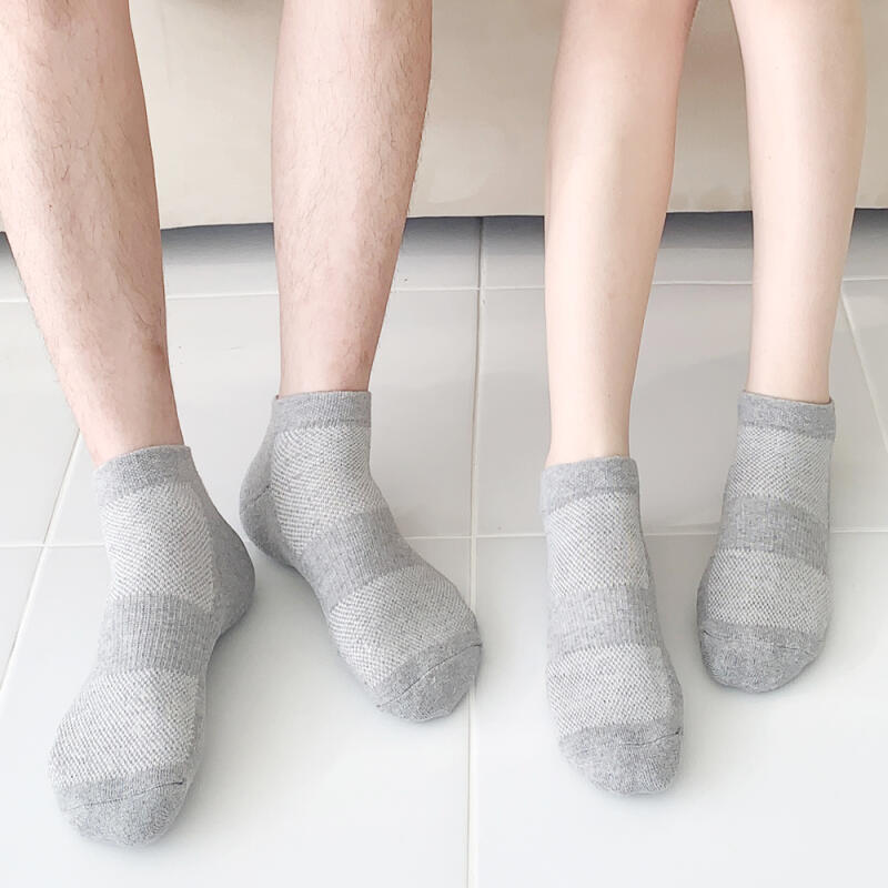 [5-Pair Set] Men's and Women's Double Cushion Mesh Sneaker Socks