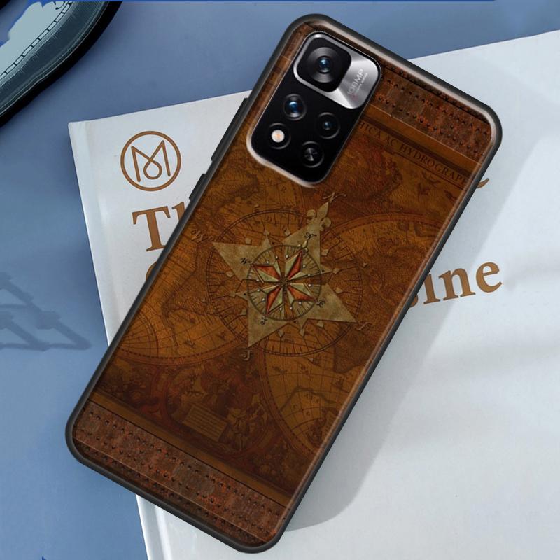 Compass Case For Xiaomi Redmi 14C 13C 10C 12C Redmi Note 13 14 Pro 12 11 9 10 9S 10S 11S 12S Cover