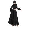 2025 Autumn French Retro Lace Collar Two-Piece Set: Hollowed-Out Top & High Waist Midi Skirt for Women