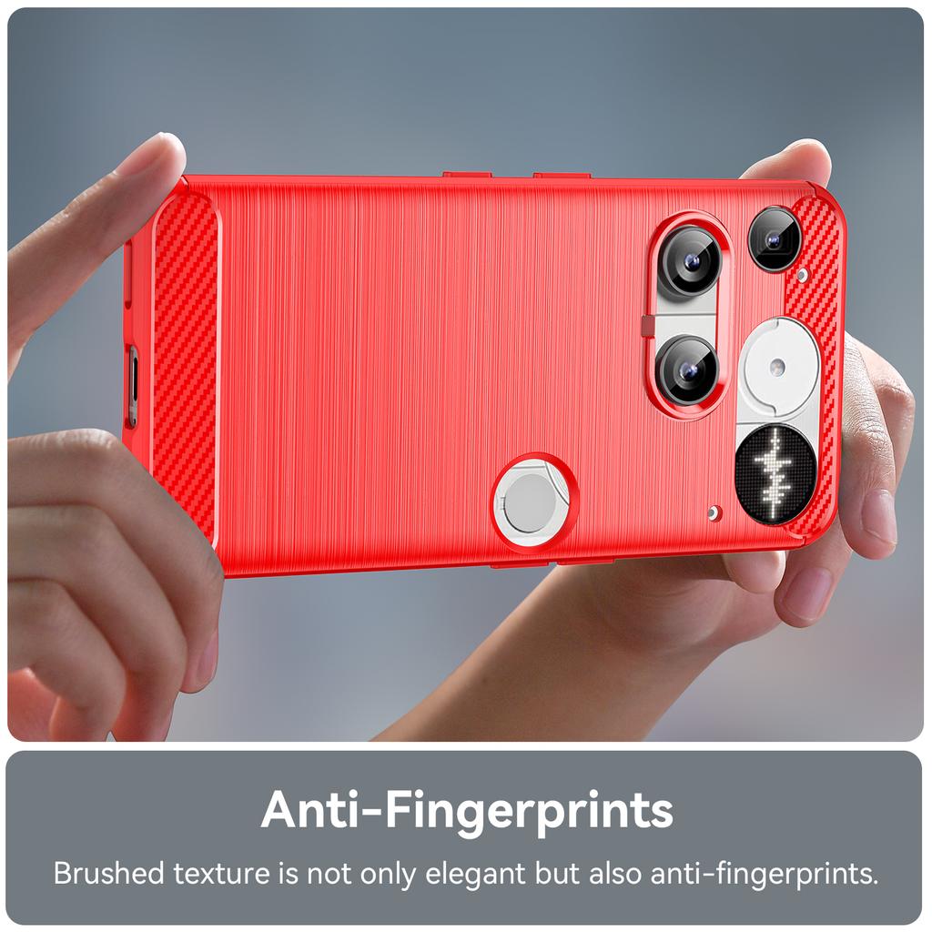 For Nothing Phone (3) 5G Case Protective Phone Cover Carbon Fiber Texture Brushed