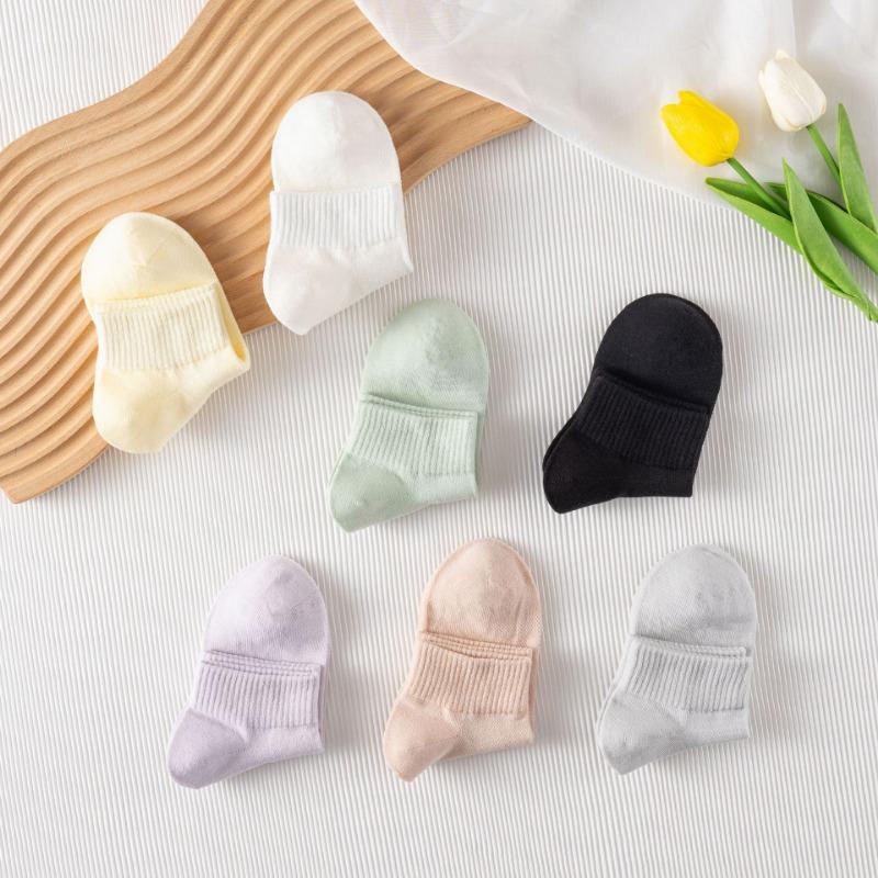 Socks Women's Summer Thin Section 7A Antibacterial Anti-odour Sweat Absorbent Women's Small White Socks Simple Short Socks Socks Women's Models