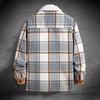 Męski Pasiasty Kraciasty Casualowy Luźny Zapinany Kardigan Koszula Kurtka z Kapturem z Długim Rękawem